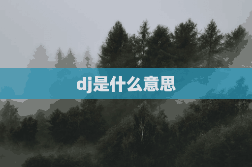 dj是什么意思(dj是什么意思啊)